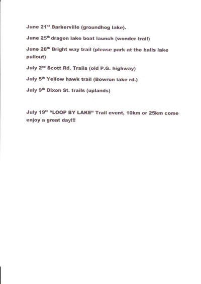 Trail Group Schedules Page 2