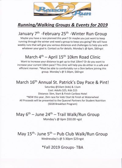 2019 Spring Run Groups and Events